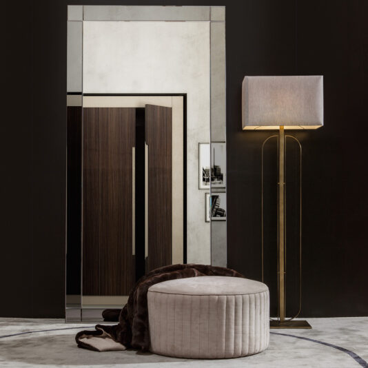 Luxury Large Designer Upholstered Nubuck Leather Pouffe Luxury Large Designer Upholstered Nubuck Leather Pouffe