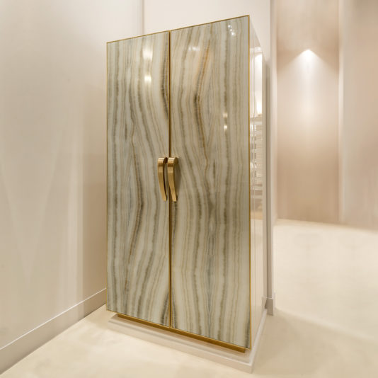 Luxury Onyx Printed Glass Cocktail Cabinet