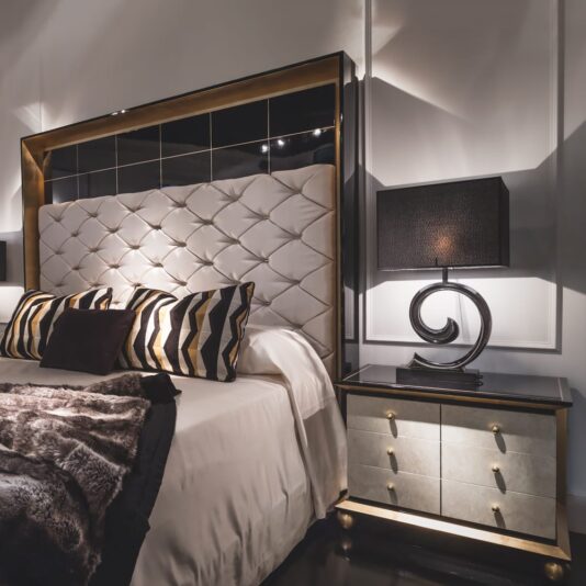 Modern Bird's Eye Maple And Gold Bedside Drawers Modern Bird's Eye Maple And Gold Bedside Drawers