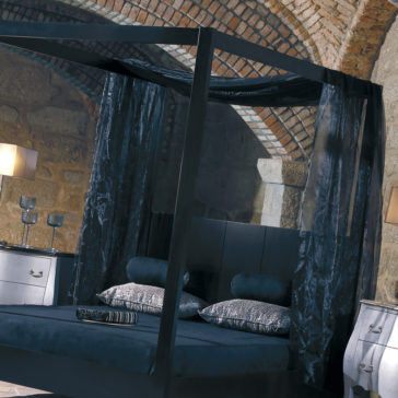 Modern Black Four Poster Bed Modern Black Four Poster Bed