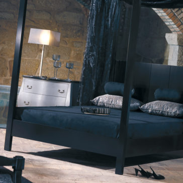 Modern Black Four Poster Bed Modern Black Four Poster Bed