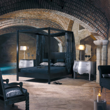 Modern Black Four Poster Bed Modern Black Four Poster Bed