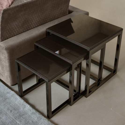 Modern Designer Italian Glass Side Table Nest