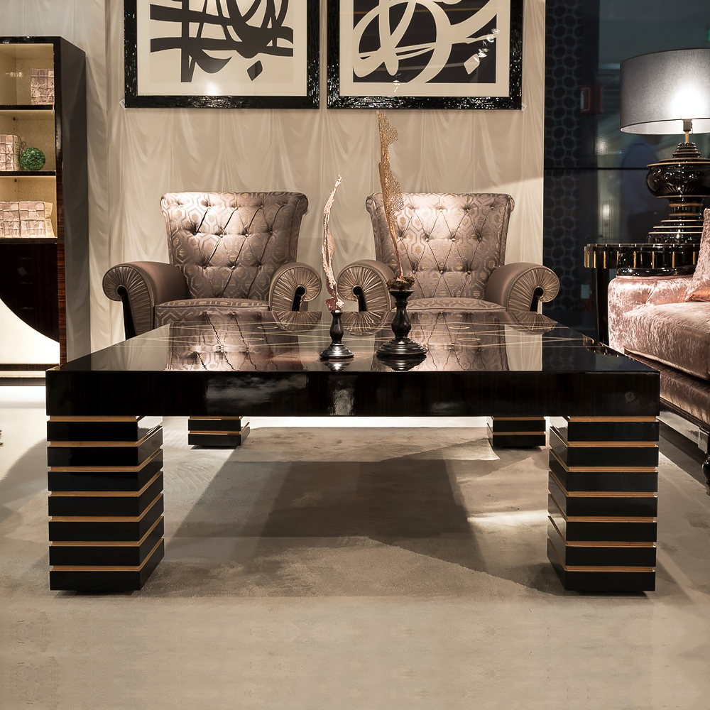 Modern Ebony And Sycamore Rectangular Coffee Table