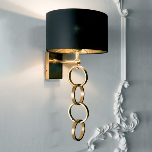 Modern Italian Black And Gold Wall Lamp