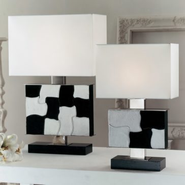 Modern Italian Black And White Hide Table Lamp