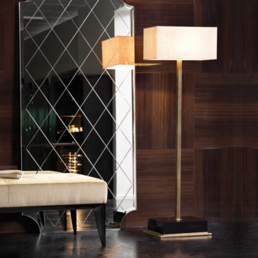Modern Italian Burnished Brass And Ebony Floor Lamp Modern Italian Burnished Brass And Ebony Floor Lamp