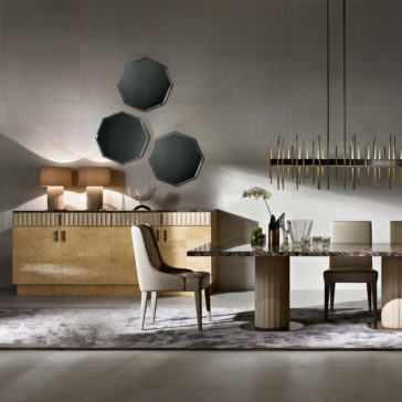 Modern Italian Designer Marble Dining Table Set