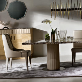 Modern Italian Designer Marble Dining Table Set