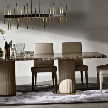 Modern Italian Designer Marble Dining Table Set