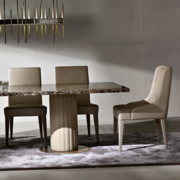 Modern Italian Designer Marble Dining Table Set