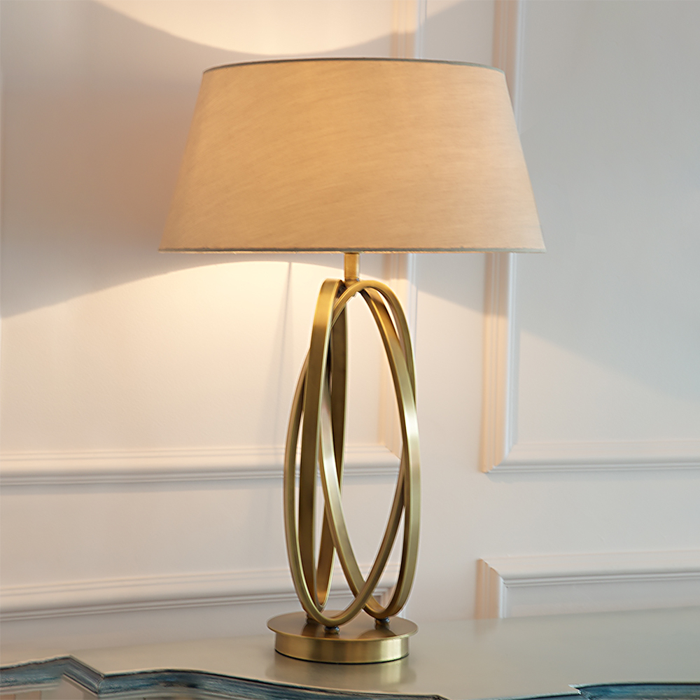 Modern Twisted Brass Table Lamp
