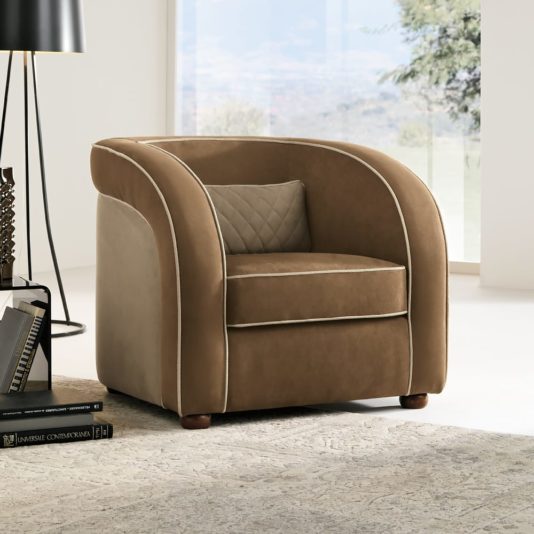 Modern Two Tone Faux Leather Armchair