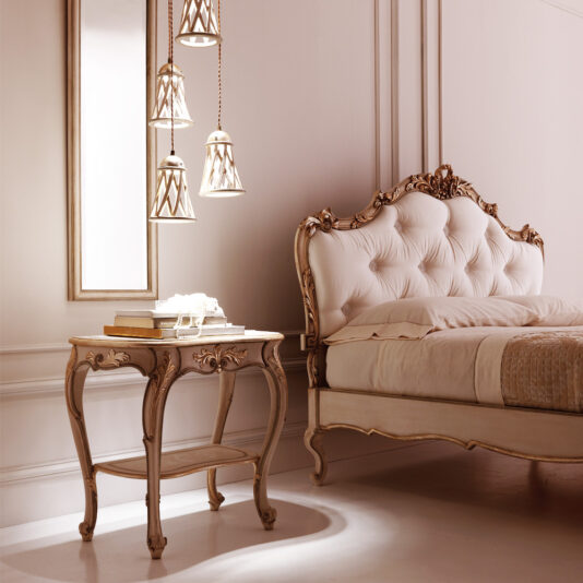 Opulent Carved Italian Bedside Table Opulent Carved Italian Bedside Table