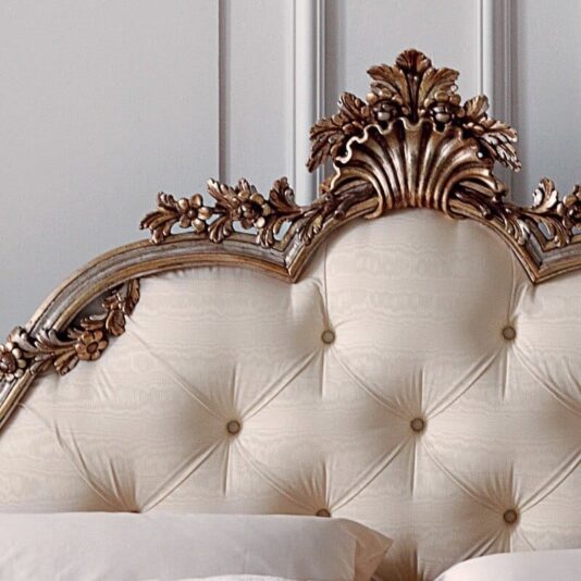Florence Collection Rococo Button Upholstered Bed