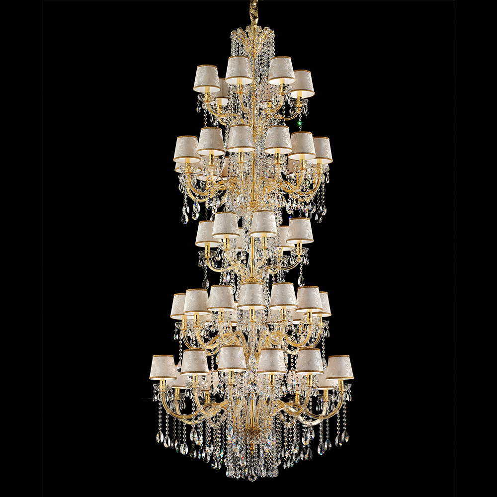 Oversized Italian Tiered Gold Plated Chandelier