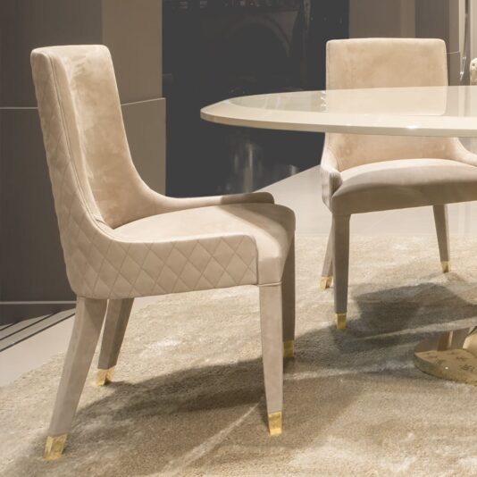 chocolate nubuck quilted chair