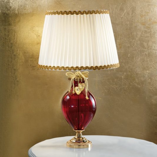 Red Murano Glass Table Lamp