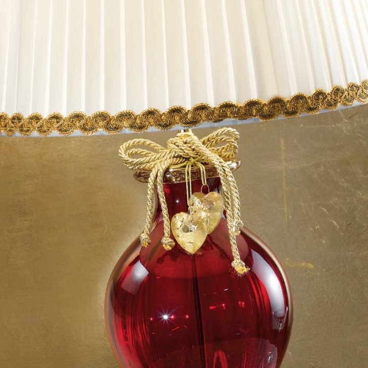 Red Murano Glass Table Lamp