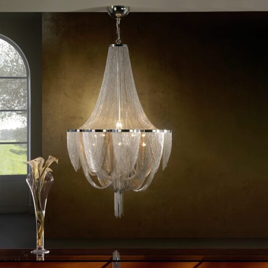 12 Light Silver Chain Empire Style Chandelier Silver Chain Empire Chandelier