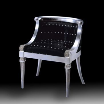Silver Leaf Neoclassical Armchair Silver Leaf Neoclassical Armchair