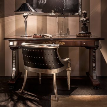 Silver Leaf Neoclassical Armchair Silver Leaf Neoclassical Armchair