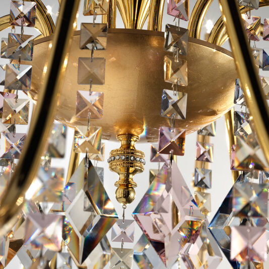 Slim Candle Gold Leaf Chandelier Slim Candle Gold Plated Chandelier