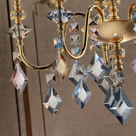 Slim Candle Style Gold Plated Chandelier Slim Candle Style Gold Plated Chandelier