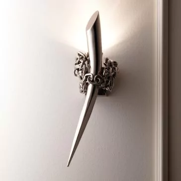 Small Contemporary Italian Silver Wall Light Small Contemporary Italian Silver Wall Light