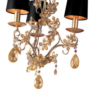 Small Modern Floral Design Gold Crystal Chandelier Small Modern Floral Design Gold Crystal Chandelier