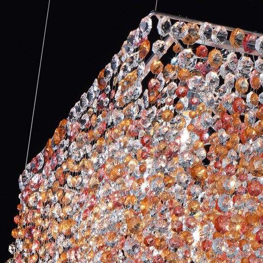 Square Multi Coloured Cut Glass Chandelier Square Multi Coloured Cut Glass Chandelier