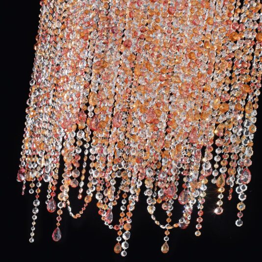 Square Multi Coloured Cut Glass Chandelier Square Multi Coloured Cut Glass Chandelier