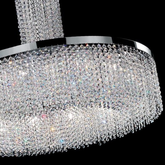 Swarovski Drop Crystal Round Chandelier