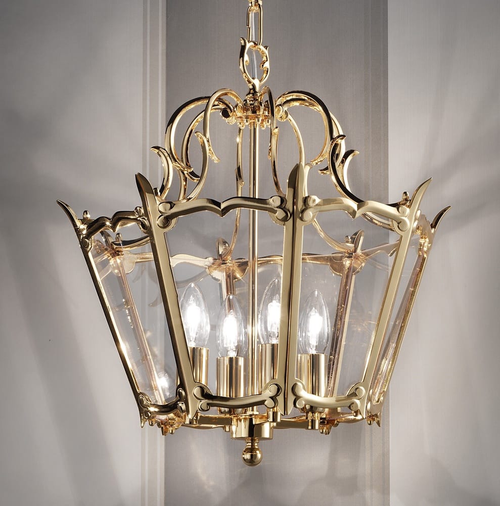 Traditional Gold Plated Lantern Style Ceiling Light