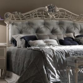 Trailing Roses Italian Button Upholstered Designer Bed