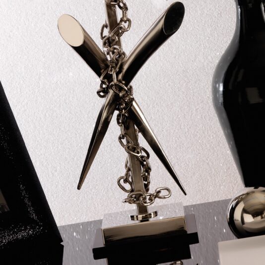 Unique Contemporary Italian Silver Table Lamp