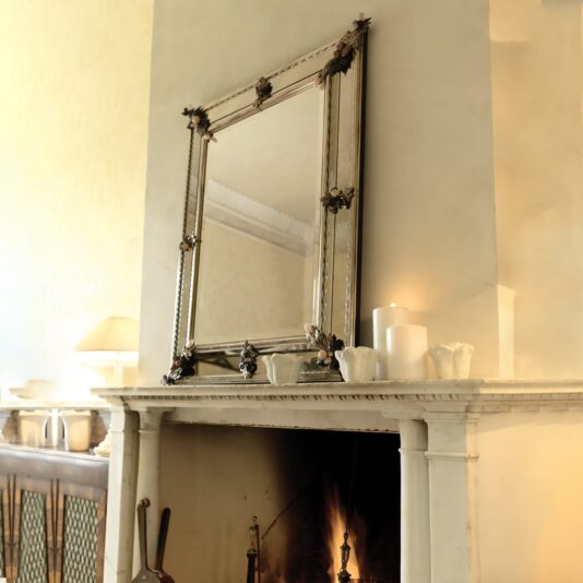 Venetian Italian Mirror With Semi-Precious Stones