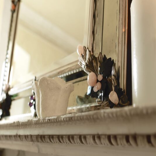 Venetian Italian Mirror With Semi-Precious Stones