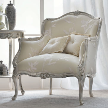 Venetian Style Silver Italian Armchair Venetian Style Silver Italian Armchair