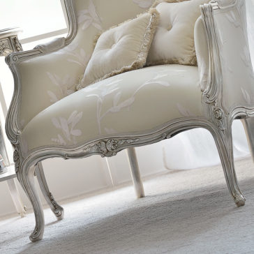 Venetian Style Silver Italian Armchair Venetian Style Silver Italian Armchair