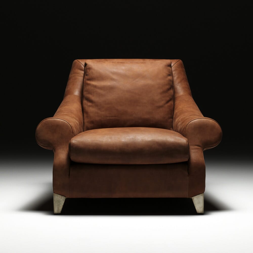 interior design trends 2020, brown leather traditional armchair