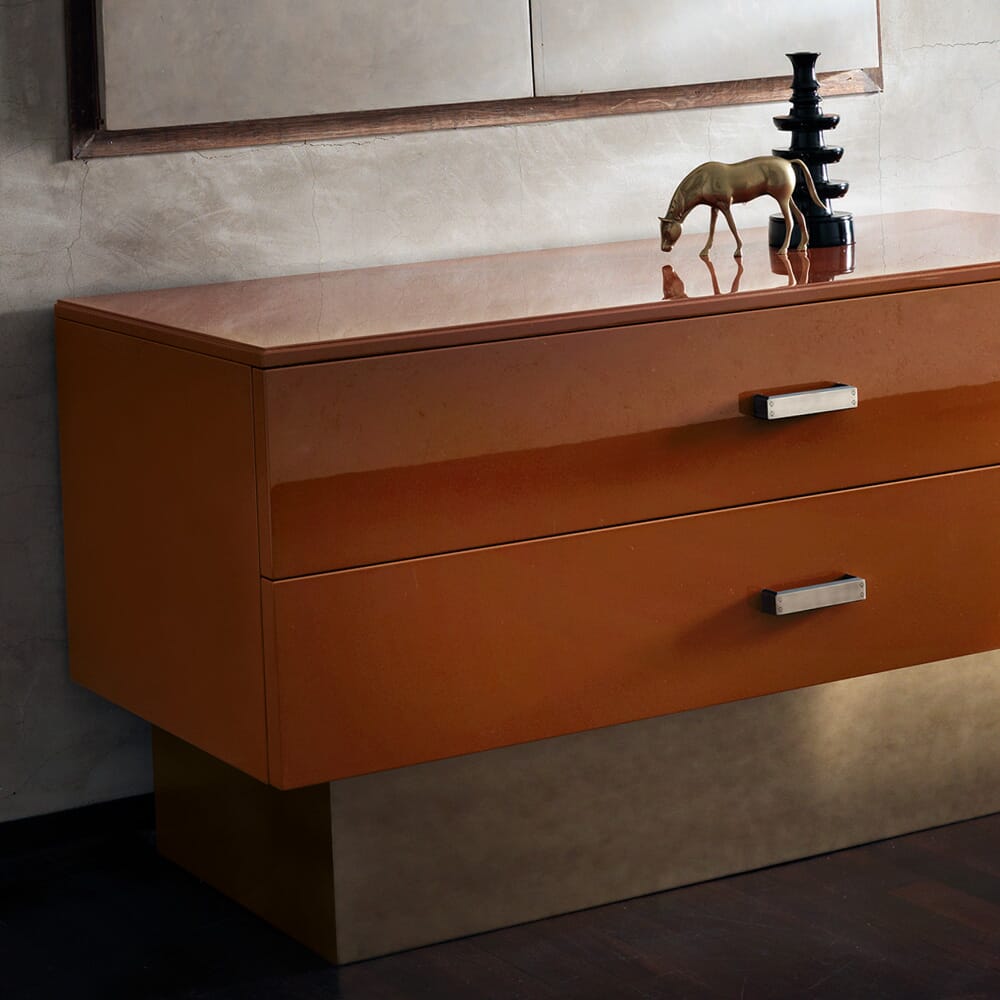 interior design trends 2020, russet lacquer drawers