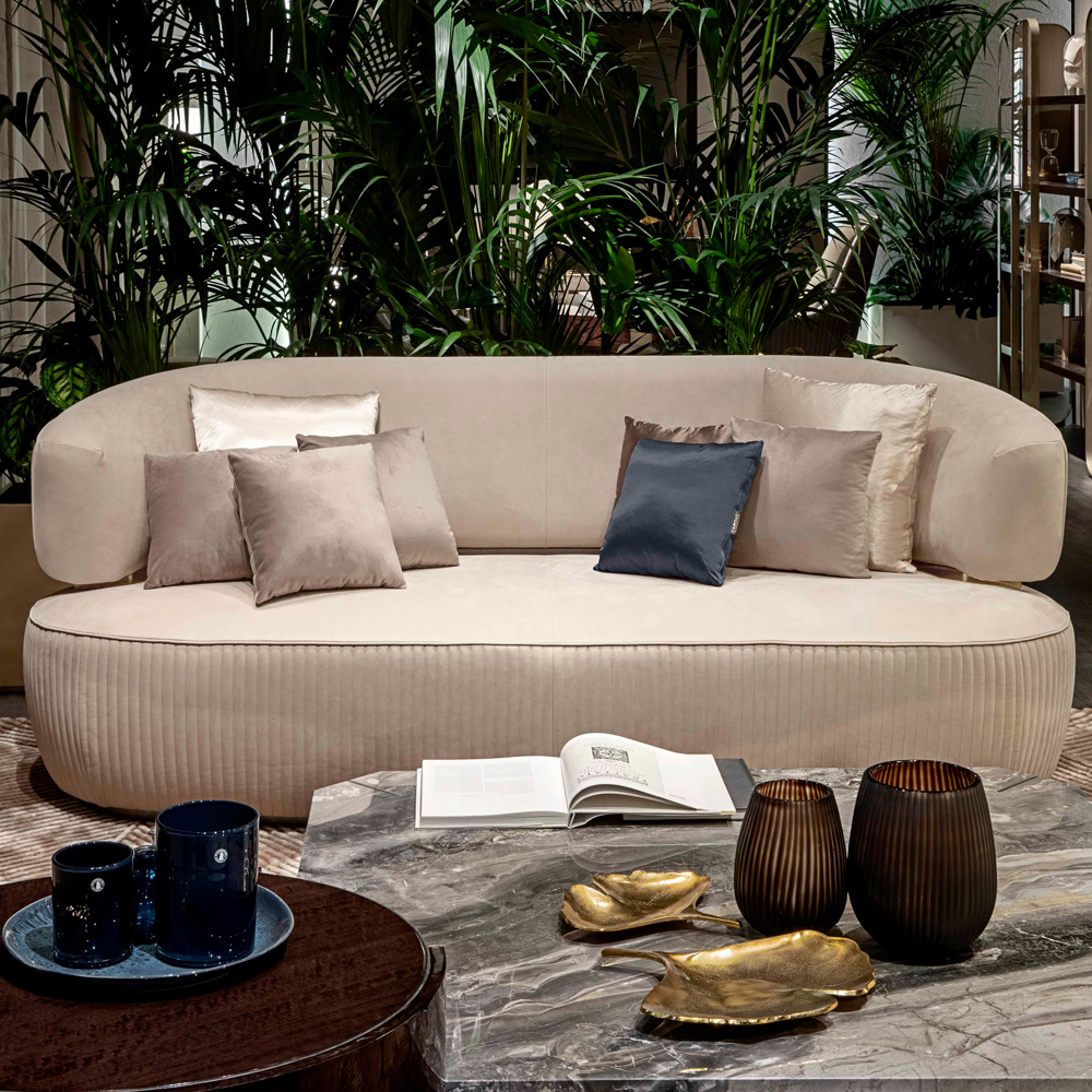 Designer Modern Quilted Nubuck Italian Sofa