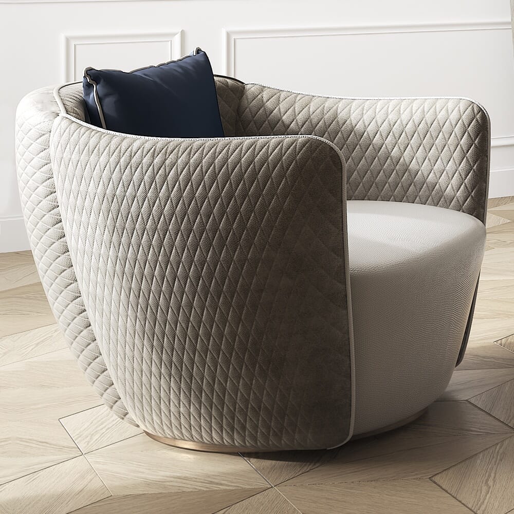 cosy edit, quilted leather tub armchair
