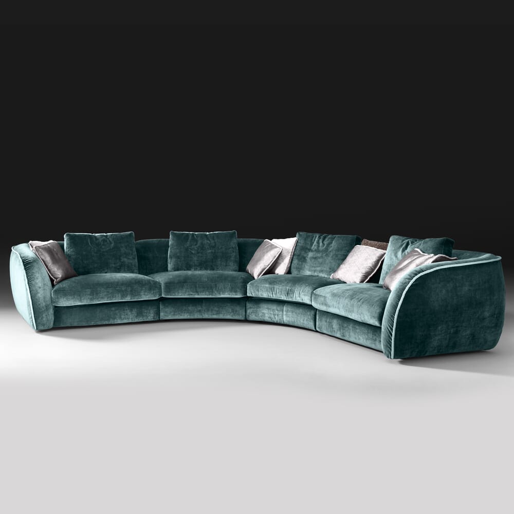 interior design trends 2020, large curved modular sofa