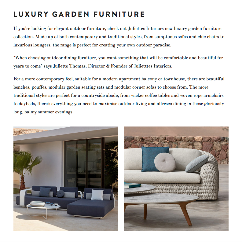 As seen in, garden furniture feature