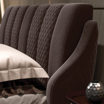Luxurious Italian Faux Nubuck Leather Designer Bed Luxurious Italian Nubuck Leather Designer Bed