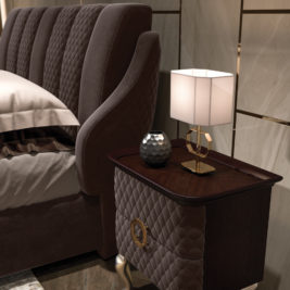 Luxurious Italian Faux Nubuck Leather Designer Bed