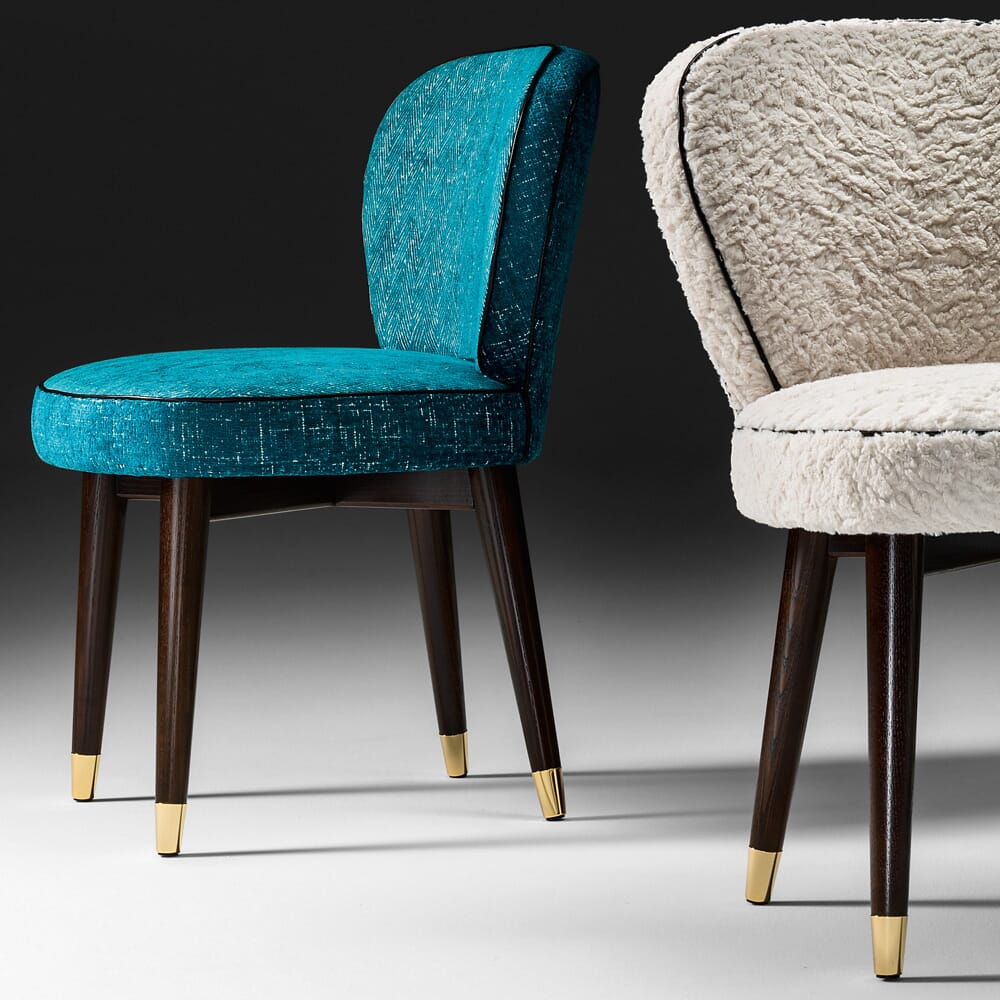 interior design trends 2020, textured fabric dining chairs