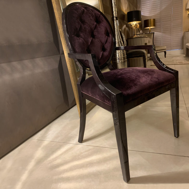 Luxury Velvet Upholstered Dining Armchair